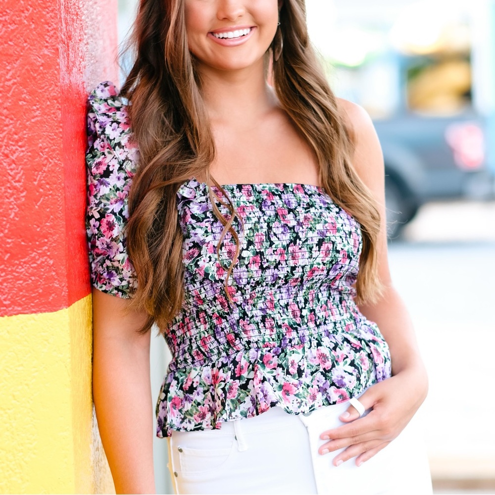 DO + BE One Shoulder Floral Top